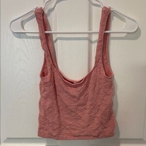 Pink rose Textured Crop Top